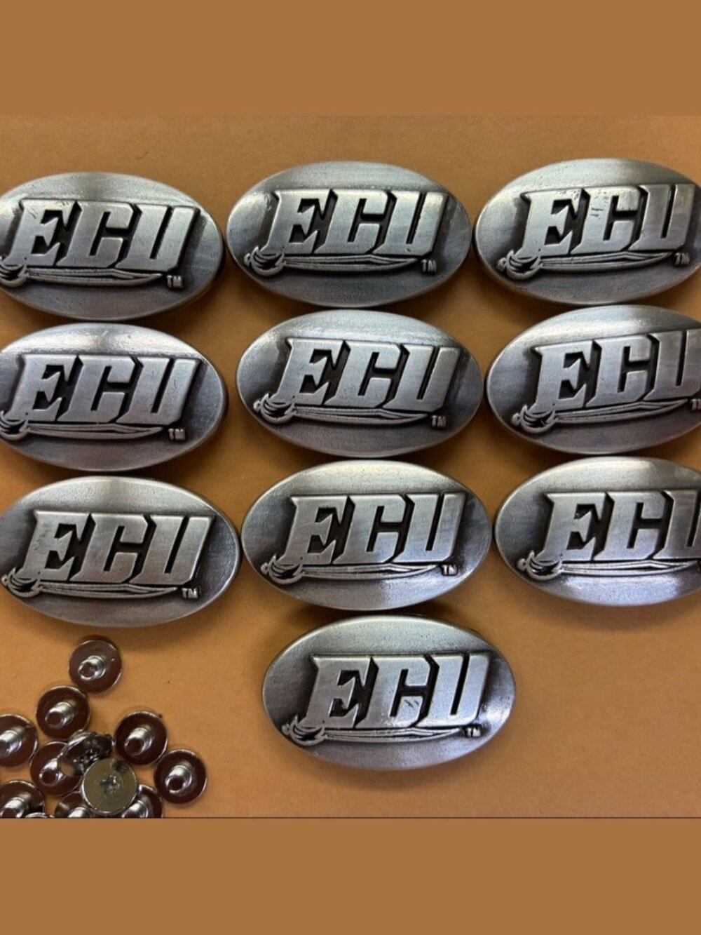 East Carolina University Pirates ECU Oval Conchos Lot 10 Screws 1-3/8 Inch New
